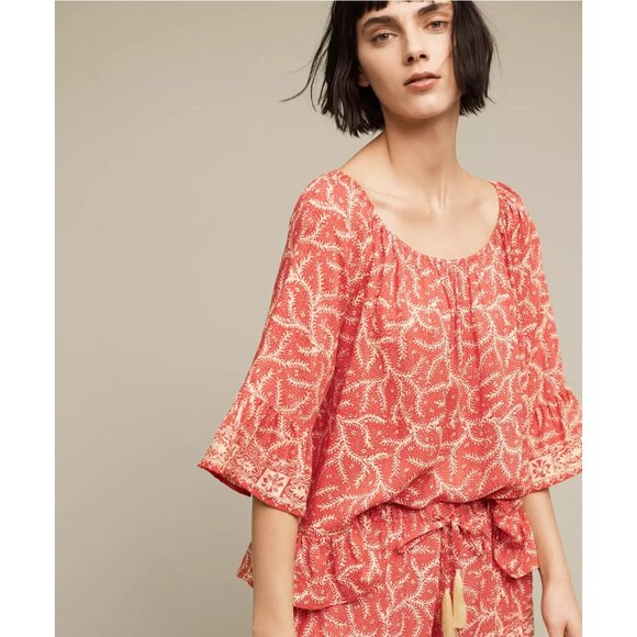 Nat Natalie Martin Resa Coral Print Top - Picture 1 of 8